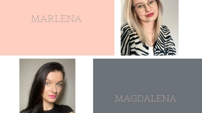 Kolaż 2 zdjęć: Na prawym zdjęciu jest Marlena Wolder , blondynka w okularach i swetrze w paski. Na lewym zdjęciu jest Magdalena Pinda, brunetka w czarnej koszulce. 